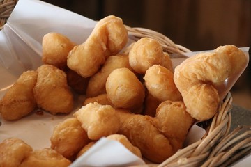 Chinese donut  in the basket