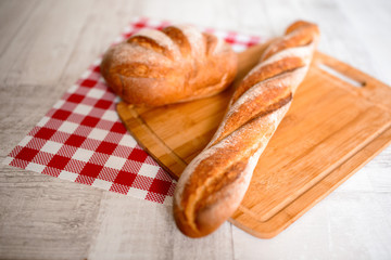 Fresh bread on the table
