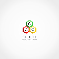 Fototapeta premium Triple C logo, Letter C Logo