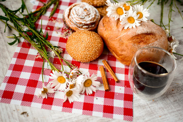 Good morning concept - Breakfast accompanied by delicious frothy espresso cookies