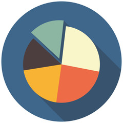 Pie chart Icon. flat design. Vector illustration.