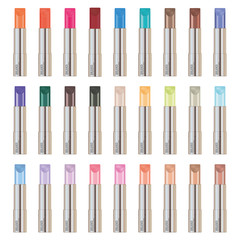 Hydrating facial lipstick for annual sale or festival sale. Color set lipstick mask bottle isolated on white background. Style, make-up, beauty, makeup, lips, facials. Cosmetics. Vector illustration