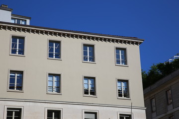 Fototapeta na wymiar Modern stone facade in Milan