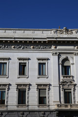 Modern stone facade in Milan