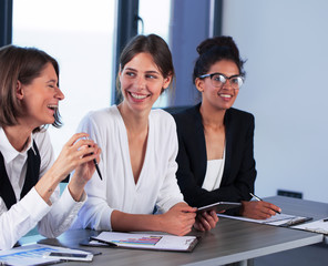 Team of business person works together