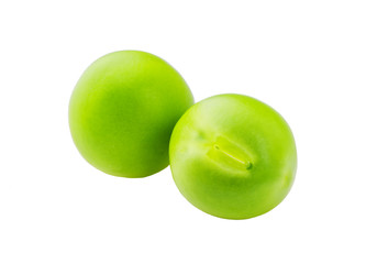 Green peas isolated on the white background