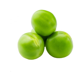 Green peas isolated on the white background