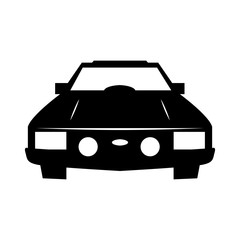Luxury car sedan or performance car front view flat icon for apps and websites