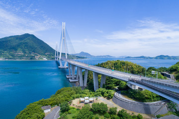 多々羅大橋（しまなみ海道）　空撮 © Yoshinori Okada