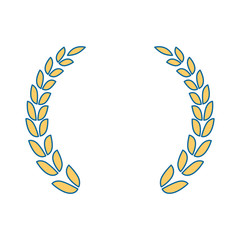 Wreath leaves ornament icon vector illustration graphic design