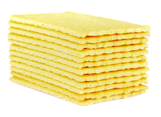 Tasty biscuits on white background