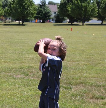 Little boy playing catch