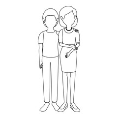 mother son cartoon icon vector illustration graphic design