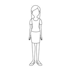young woman cartoon icon vector illustration graphic design