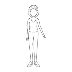 young woman cartoon icon vector illustration graphic design