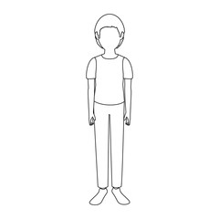 Boy faceless avatar icon vector illustration graphic design