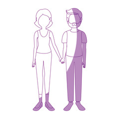 young couple cartoon icon vector illustration graphic design