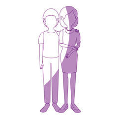 young couple cartoon icon vector illustration graphic design