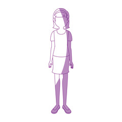 young woman cartoon icon vector illustration graphic design