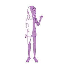 young woman cartoon icon vector illustration graphic design