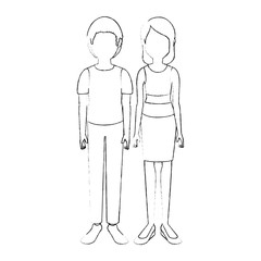young couple cartoon icon vector illustration graphic design