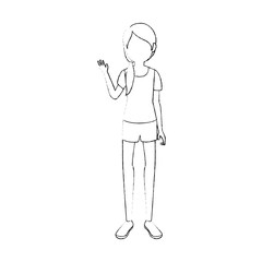 young woman cartoon icon vector illustration graphic design