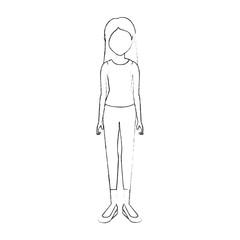 young woman cartoon icon vector illustration graphic design