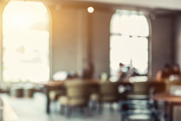 Blur restaurant interior for background