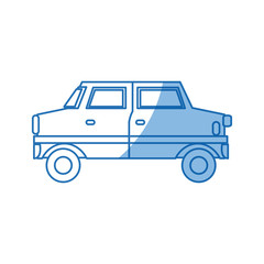 drawing car vehicle transport sedan icon vector illustration