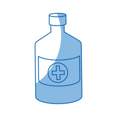 bottle medicine pharmacy cross symbol vector illustration