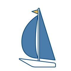 sailboat icon over white background colorful design vector illustration