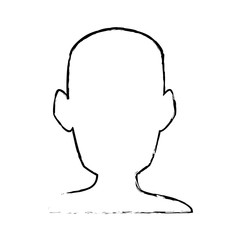 silhouette head man front view portrait vector illustration