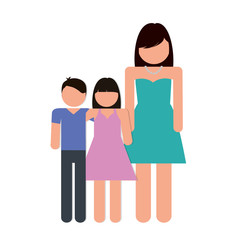 pictogram mother with kids icon over white background vector illustration