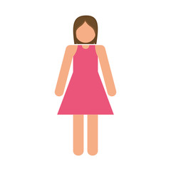 pictogram woman icon over white background colorful design vector illustration