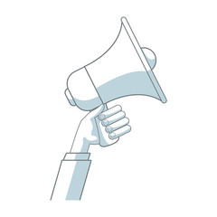 hand holding speaker loud marketing business vector illustration