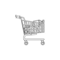 shopping cart full of social media items vector illustration