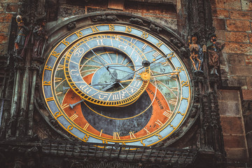 Fototapeta na wymiar Prague Astronomical Clock. Great plan.(soft focus)
