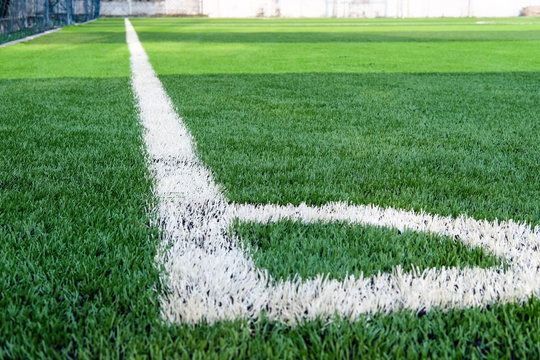 Artificial turf,soccer field,Corner of the soccer field