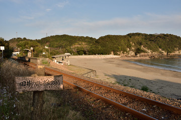 夕暮れの田井の浜海水浴場(2017年4月)