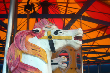Carousel horse on merry go round 
