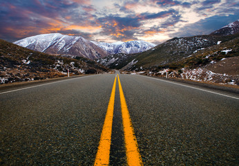 mountain road in arthur's pass national park new zealand ,most popular traveling route in new...