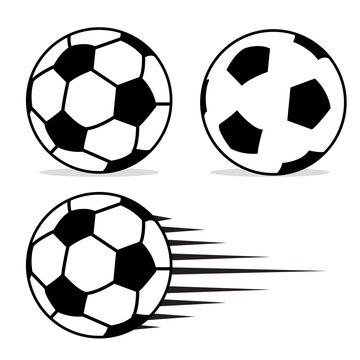 Football ball flat design set with isolated on white background vector. Soccer ball pictogram. Football logo design vector illustration