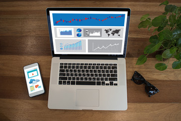 Fototapeta premium Analysis the Market Business Team Investment Entrepreneur Trading checking stock market on tablet financial graph