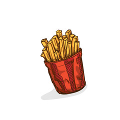 French fries drawing object 