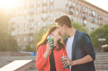 Fototapeta premium Adolescents in love on a date