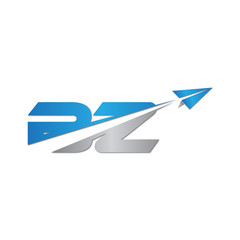 Fototapeta premium initial letter BZ logo origami paper plane
