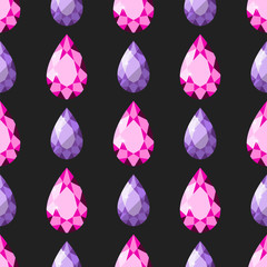 Traditional brilliant jewellery seamless pattern diamond luxury fine minute precious gold jewelery vector illustration