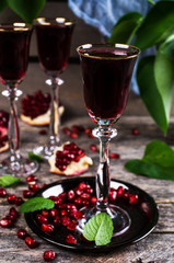 Transparent burgundy drink