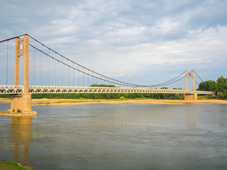 Suspension bridge over the river Loire, Ancenis, France  