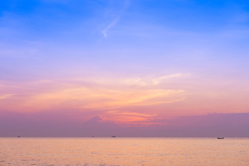 Sunrise at the Sea and cloudy sky
